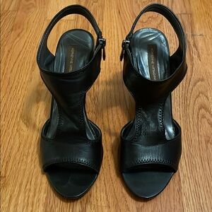 Adrienne Vittadini Black Open Toe Heels
